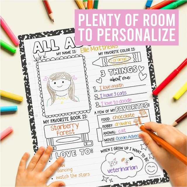 Alt view image 5 of 7 - 20 All About Me Posters Elementary Classroom Decor, Star Student Poster 100 Days of School Items, Student of the Week Poster Elementary Classroom Must Haves, End of School Year Teacher Supplies