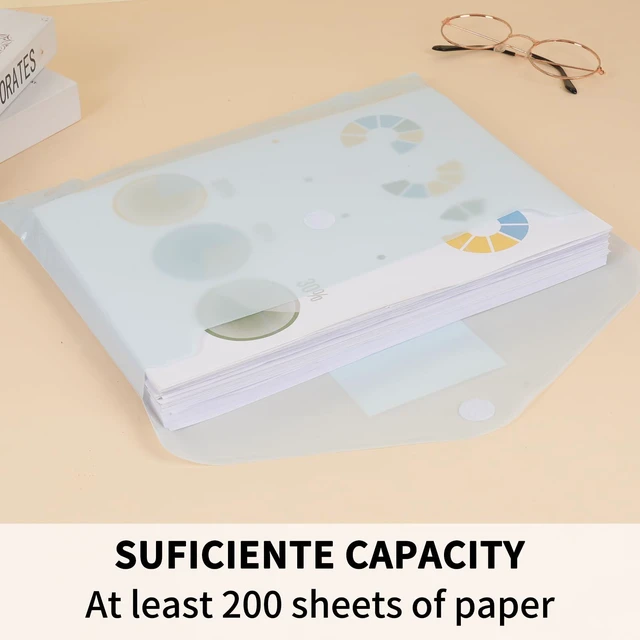 Alt view image 3 of 7 - 30pcs Plastic Envelopes, Plastic File Folders for Documents, Hook & Loop Closure Poly Folders with Label Pocket A4 Size for School and Office Supplies