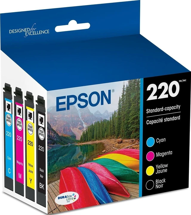 Main image of 220 Genuine Ink Cartridge Black and Color Combo Pack T220120-BCS Works with WorkForce WF-2630 WF-2650 WF-2660 WF-2750 WF-2760 Expression XP-320 XP-420 XP-424