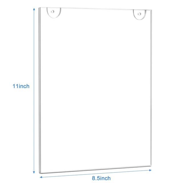 Alt view image 4 of 6 - Acrylic Sign Holder 8.5x11 Vertical, Wall Mount Document Holder, Clear Plastic Picture Frame with Tape Adhesive and Screws for Office, Home, Store, Restaurant - 20 Pack