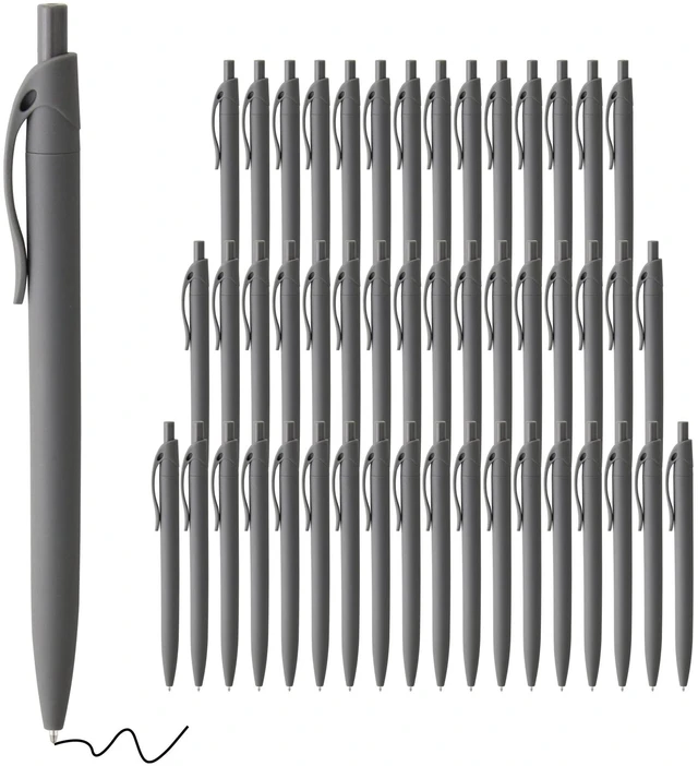 Main image of Pens Bulk, 50 Pack No Bleed Grey Barrel Black Ink Click Pens, Wholesale Retractable Ballpoint Pens, Pen Medium Point, Smooth black Ink Pen, 1.0MM