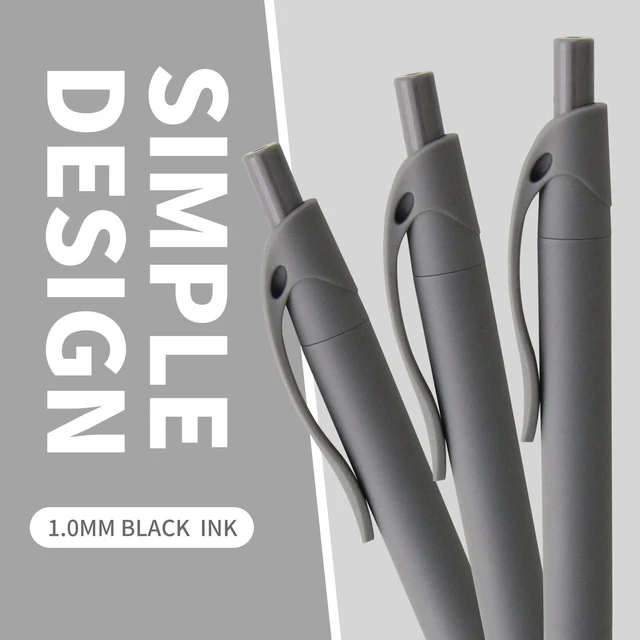 Alt view image 2 of 6 - Pens Bulk, 50 Pack No Bleed Grey Barrel Black Ink Click Pens, Wholesale Retractable Ballpoint Pens, Pen Medium Point, Smooth black Ink Pen, 1.0MM