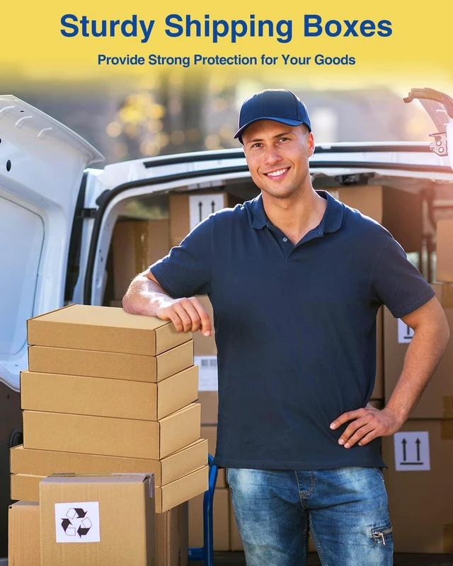 Alt view image 6 of 7 - Shipping-Boxes-11x8x2 Inches: 25 Pack-Cardboard-Boxes-for-Packaging, Brown-Shipping-Boxes-for-Packing-Small-Business, Corrugated Box Mailers for Book Shoes Gift Mailing