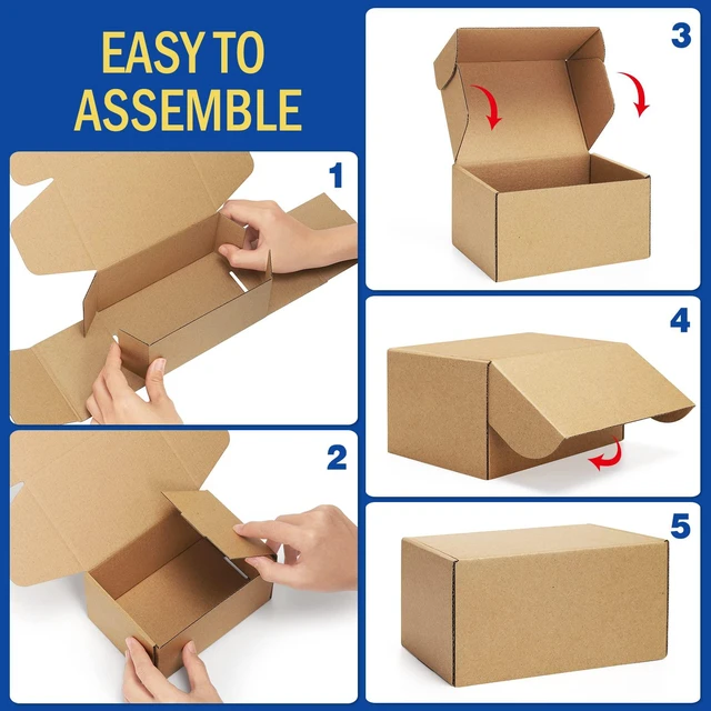 Alt view image 7 of 7 - Shipping-Boxes-11x8x2 Inches: 25 Pack-Cardboard-Boxes-for-Packaging, Brown-Shipping-Boxes-for-Packing-Small-Business, Corrugated Box Mailers for Book Shoes Gift Mailing