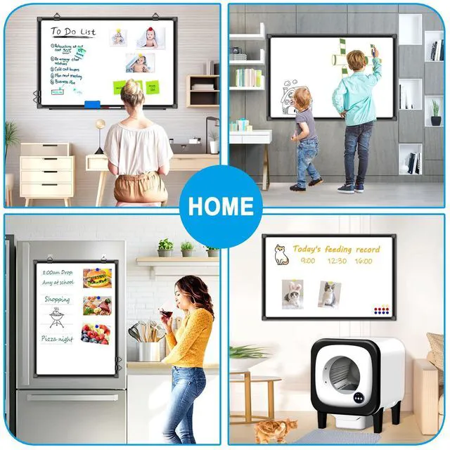 Alt view image 5 of 7 - 36"x24" White Board for Wall Double-Sided Magnetic Dry Erase Board with Black Aluminum Frame, Presentation Whiteboard Suitable for Home, Office, Classroom & Kitchen