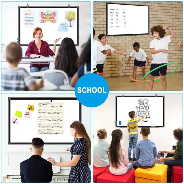 Alt view image 7 of 7 - 36"x24" White Board for Wall Double-Sided Magnetic Dry Erase Board with Black Aluminum Frame, Presentation Whiteboard Suitable for Home, Office, Classroom & Kitchen