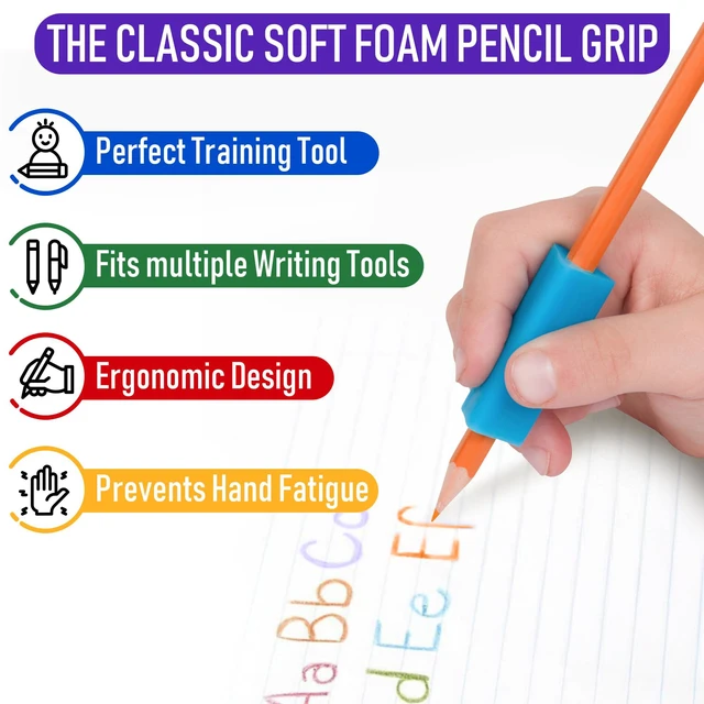 Alt view image 6 of 7 - Classic Triangle Grip, Pencil Holder, Ergonomic Writing Aid, Pencil Grips for Kids Handwriting, Perfect for Right or Left Handed Users, Assorted Colors, Pack of 100