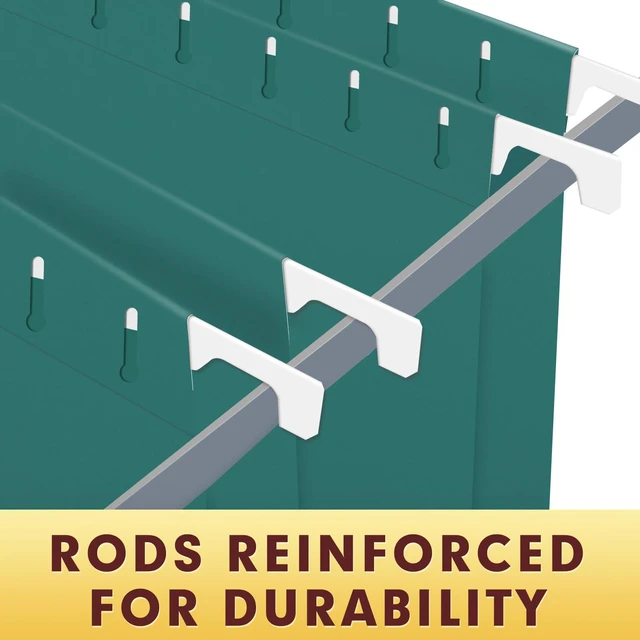 Alt view image 4 of 7 - Hanging File Folders, 30 Pack Reinforced Letter Size Hanging Folders, Designed for Bulky Files, Filing Cabinet, 1/5-Cut Adjustable Tabs (Teal)