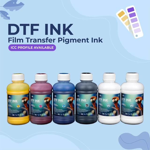 Alt view image 2 of 6 - DTF Ink 250ML Combo Pack, Premium Pigment Ink for PET Film Heat Transfer Printing, Refill for DTF Printer with printhead DX5 DX7 5113 XP600 I3200 4720 TX800, 2W+1B+1C+1M+1Y
