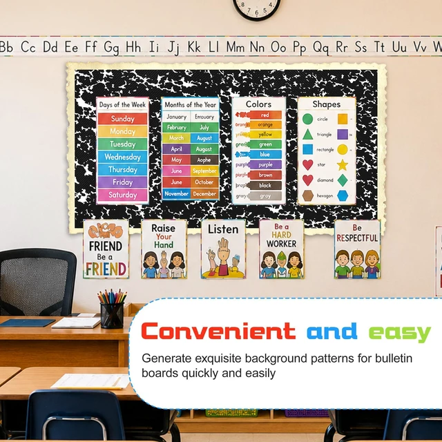 Alt view image 4 of 4 - 4x15ft Black Composition Bulletin Board Roll for Classroom & Office Flawless self-healing fibershides unsightly pinholestough tear-resistant polyesterreduces ambient noisefor home DIY