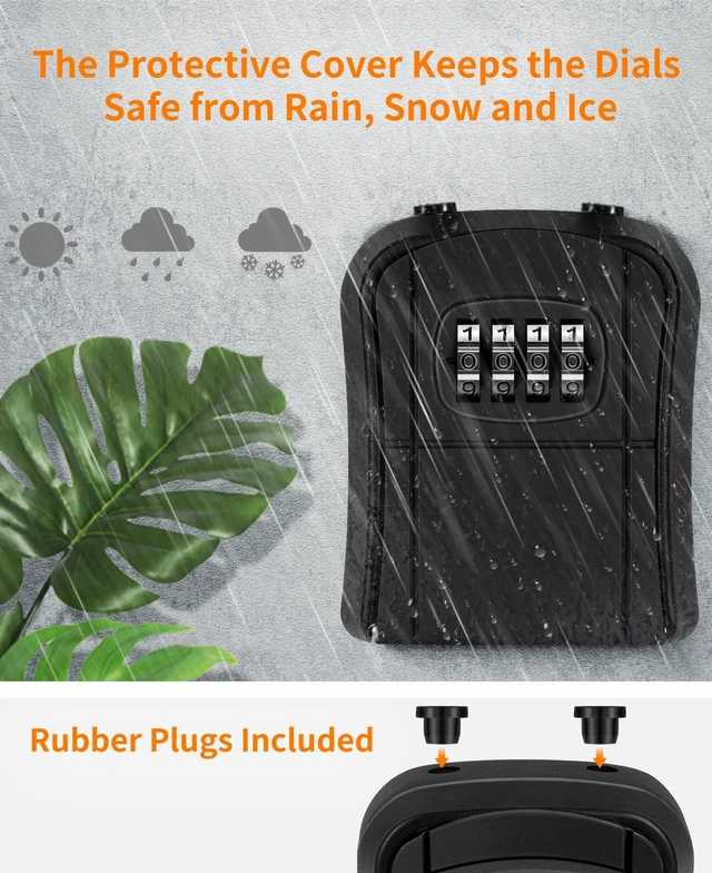 Alt view image 5 of 7 - Portable Key Lock Box,Key Holder Safe Security Lock Box for Indoor, Outdoor, Garage, Garden, Store (4 Pack, Black)