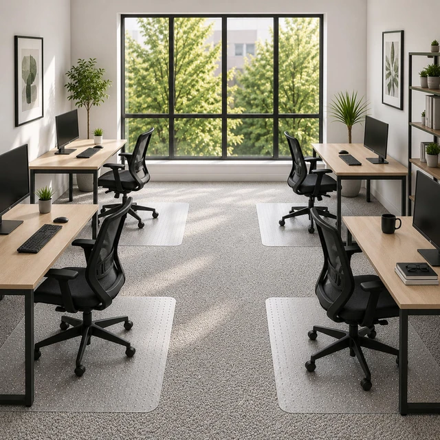 Alt view image 5 of 7 - Office Chair Mat, 46" x 60" Clear Desk Chair Floor Mat for Low Pile Carpet, Heavy Duty Non-Slip Thick Floor Protector for Home and Office