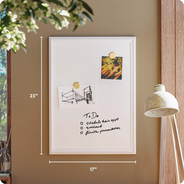 Alt view image 2 of 5 - Dry Erase White Board, 24" x 18", Magnetic, Farmhouse White Frame