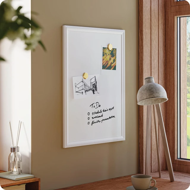 Alt view image 5 of 5 - Dry Erase White Board, 24" x 18", Magnetic, Farmhouse White Frame