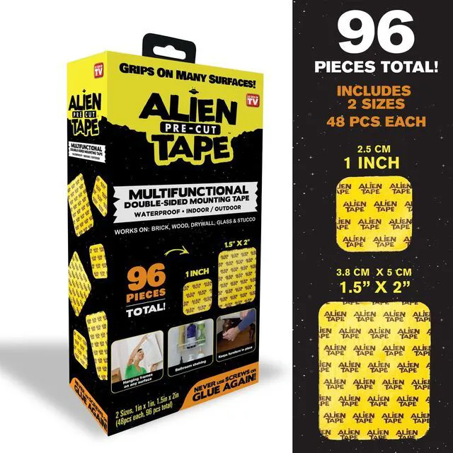 Alt view image 3 of 7 - Pre Cut 96 Piece Set Double Sided Tape Multipurpose Removable Adhesive Transparent Grip Mounting Strips Washable Strong Sticky Heavy Duty for Carpet and Crafts