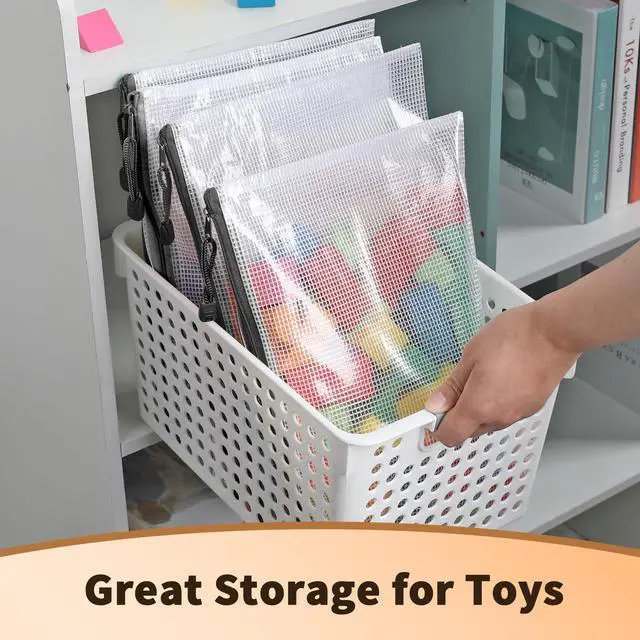 Alt view image 3 of 7 - 32 Pack A4 Mesh Zipper Pouch Bulk for Office Receipt & Puzzle Bulk Stroage, Waterproof Clear PVC Zipper Bags for Classroom Supplies, Puzzles, Receipts and Office Sorting