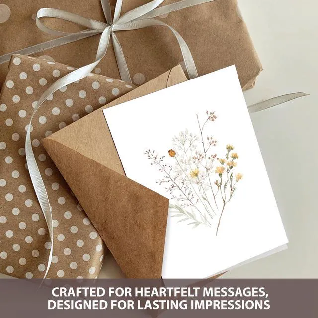 Alt view image 5 of 6 - 50 Pack Blank Cards with Envelopes 4"x6" - Watercolor Wildflower Greeting Cards with Matching Stickers - Blank Note Cards for All Occasions