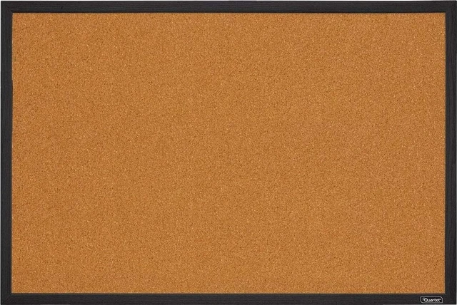 Main image of Cork Bulletin Board, Framed Corkboard, 2' x 3', Black Frame, Message Board, Vision Board (MWDB2436-BK)