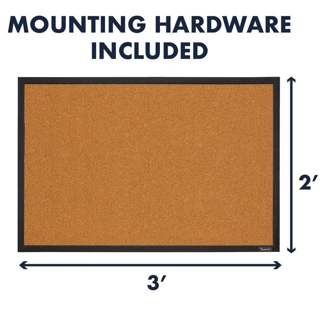 Alt view image 4 of 5 - Cork Bulletin Board, Framed Corkboard, 2' x 3', Black Frame, Message Board, Vision Board (MWDB2436-BK)