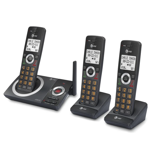 Alt view image 3 of 7 - CL82319 DECT 6.0 3-Handset Cordless Phone for Home with Answering Machine, Call Blocking, Caller ID Announcer, Intercom and Long Range, Black