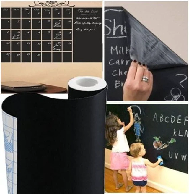 Alt view image 2 of 5 - Chalkboard Contact Paper Wall Sticker 2 ft. x 6.6 ft. DIY Adhesive Blackboard, Removable Vinyl Decal Chalkboard Wallpaper Peel and Stick (1 Roll 2ft.x6.6ft.)