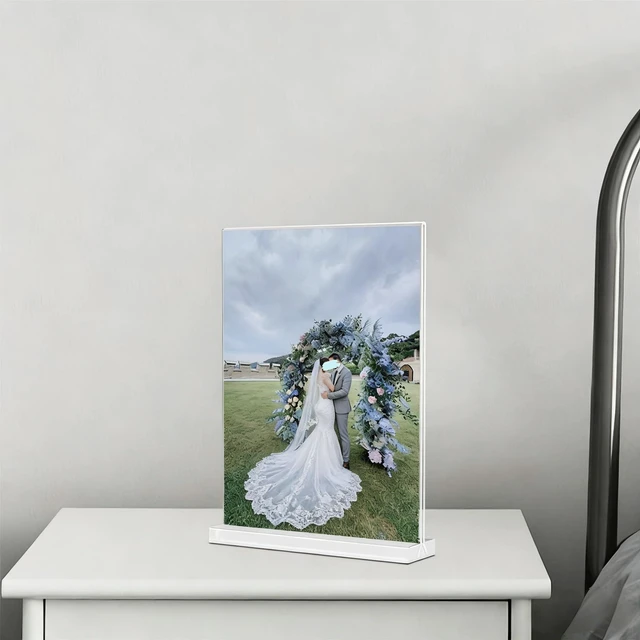 Alt view image 6 of 6 - Acrylic Sign Holder 8.5x11 Inches 3 Pack T Shape Desktop Display Stand Vertical Double Sided Clear Table Menu Flyer Holder for Restaurants, Office, Shop, Wedding