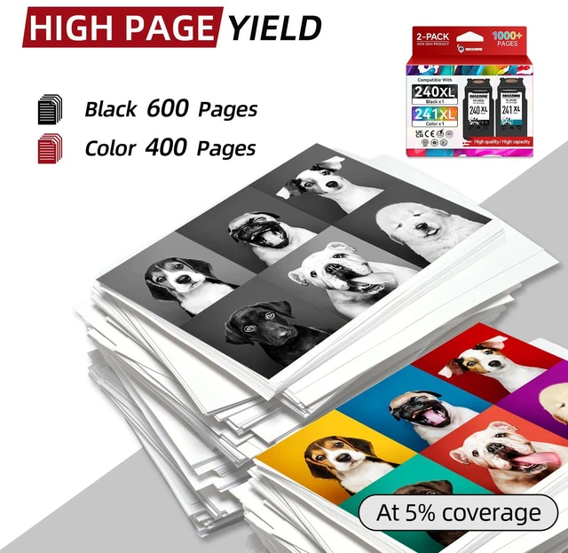 Alt view image 3 of 7 - 240XL 241XL Ink Cartridges Compatible for Canon 240XL 241XL Combo Pack High Yield Compatible for Canon Ink 240 241 fit for PIXMA MG3620 MG3600 MG3520 TS5120 MG2120 MX472 MX452 Printer(2 PACK)