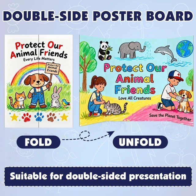 Alt view image 3 of 7 - 30 Pack White Trifold Poster Board, 16in x 24in Corrugated Project Board Presentation Board, Trifold Display Board for School Project, Business Presentation, Science Fairs, Event Display