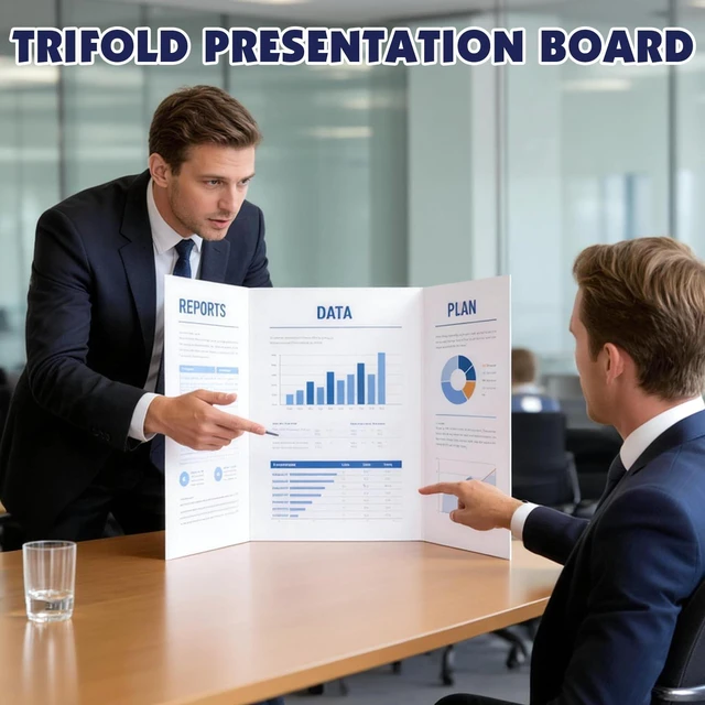 Alt view image 7 of 7 - 30 Pack White Trifold Poster Board, 16in x 24in Corrugated Project Board Presentation Board, Trifold Display Board for School Project, Business Presentation, Science Fairs, Event Display