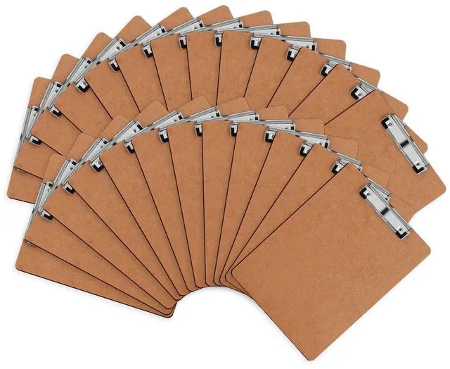 Main image of Clipboards, 25 Pack Hardboard Office Clipboards Low Profile Clip Standard A4 Letter Size, ECO Friendly