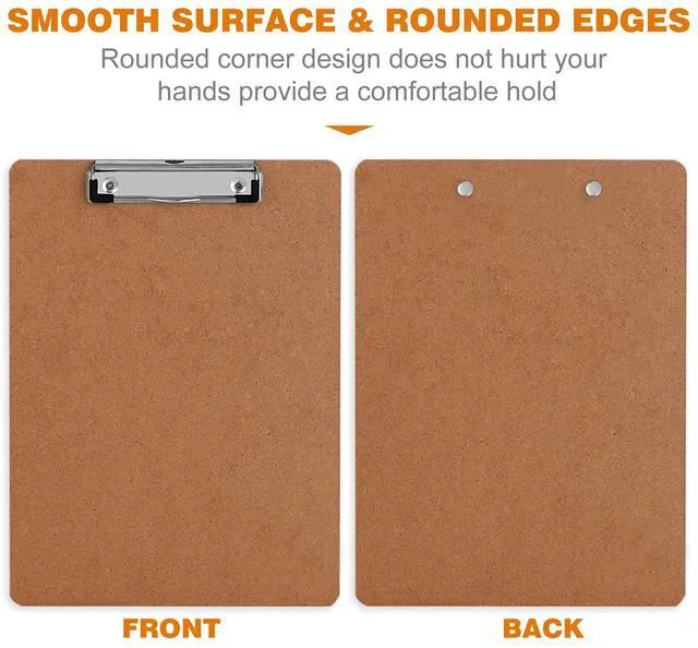 Alt view image 4 of 7 - Clipboards, 25 Pack Hardboard Office Clipboards Low Profile Clip Standard A4 Letter Size, ECO Friendly