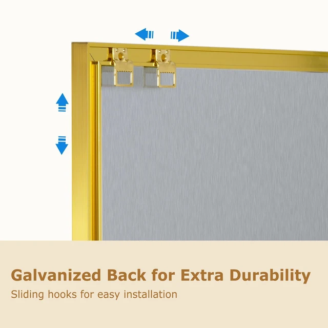 Alt view image 5 of 7 - Magnetic Whiteboard, 24" x 18" Dry Erase White Board for Wall Gold Aluminum Frame, Easy to Write and Erase, Wall Mounted, Presentation Board, for Home, Office, School, Kitchen