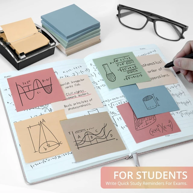 Alt view image 6 of 7 - 72 Pads Pop Up Sticky Notes, 3x3 Inches, Accordion Self-Stick Notes Accordion Sticky Notes Refill for Dispenser, Bulk Sticky Notes for Office, Home, School, Meeting & Reminders, Vintage