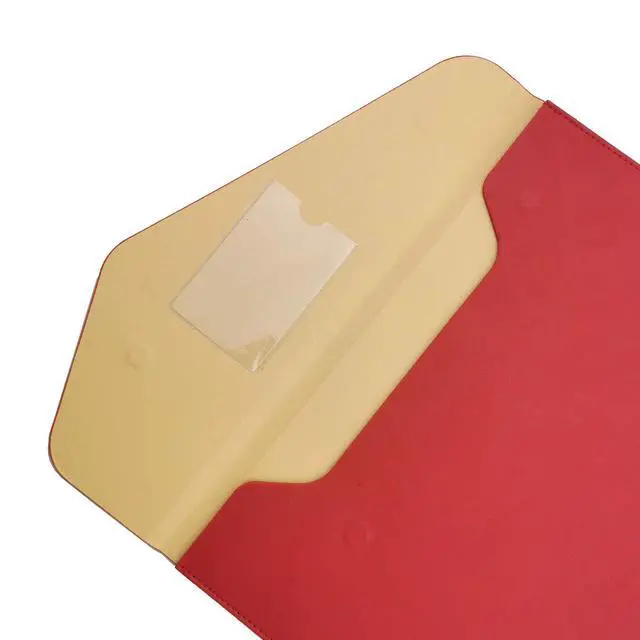 Alt view image 5 of 7 - PU Leather A4 File Folder Document Holder Waterproof Portfolio Envelope Folder Case with Invisible Magnetic Closure Red (Pack of 4)