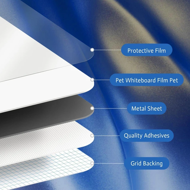 Alt view image 3 of 7 - 47"x35.5" Whiteboard Sticker for Wall White Board Dry Erase Paper Wallpaper with 3 Markers Adhesive Poster Board Peel and Stick Whiteboard for School Office Home Drawing