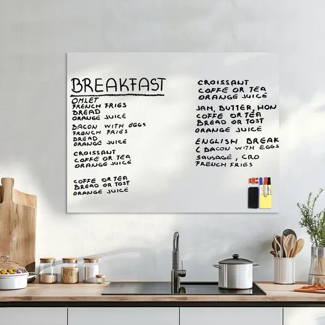 Alt view image 6 of 7 - 47"x35.5" Whiteboard Sticker for Wall White Board Dry Erase Paper Wallpaper with 3 Markers Adhesive Poster Board Peel and Stick Whiteboard for School Office Home Drawing