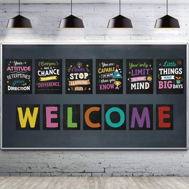 Main image of 13 Pieces Motivational Posters for Classroom Decor Laminated Inspirational Poster Bulletin Board Sets Welcome Sign for Toddler School Essentials, Toddler & Preschool Learning