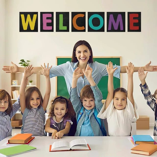 Alt view image 2 of 7 - 13 Pieces Motivational Posters for Classroom Decor Laminated Inspirational Poster Bulletin Board Sets Welcome Sign for Toddler School Essentials, Toddler & Preschool Learning