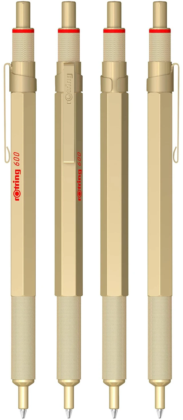 Alt view image 5 of 7 - 600 Metallic Ballpoint Pen, Medium point, Black Ink, Gold Barrel, Refillable, 1 Count