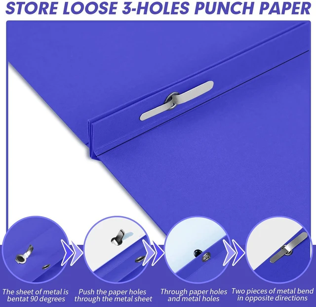 Alt view image 5 of 7 - Two Pocket Folders, 50 Pack Two Pocket with Prongs, 3 Prong Pocket Folders Letter Size, Paper Folders with Prongs for School Office Home Business, Assorted 5 Colors