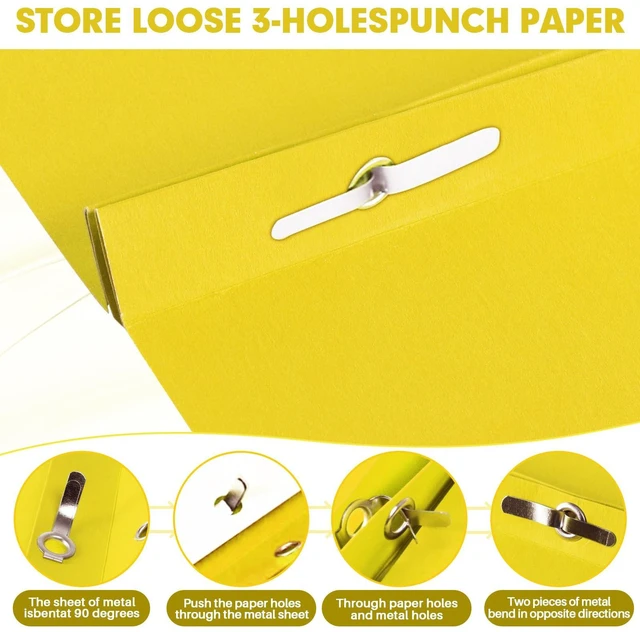 Alt view image 4 of 7 - Two Pocket Folders, 50 Pack Two Pocket Folders with Prongs, 3 Prong Folders Fit Letter Size Paper, Pocket File Folders for School Office Home Business, Yellow