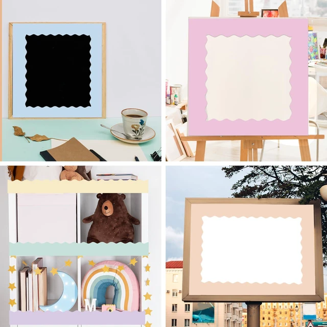 Alt view image 6 of 7 - Pastel Bulletin Board Borders Set - 216 ft Rainbow Classroom Borders Scalloped Trim Pastel Bulletin Board Decorations for Teacher Classroom Back to School Classroom Chalkboard Door Wall Decor, 6 Rolls
