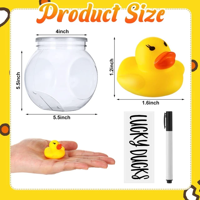 Alt view image 2 of 6 - 36 Pcs Lucky Ducks Mini Classroom Jar Set,Style 1,Yellow Classroom Management Reward Tool for Teachers, Rubber Duck Bulk Set with Storage Jar, Mini Party Favors Game Prizes