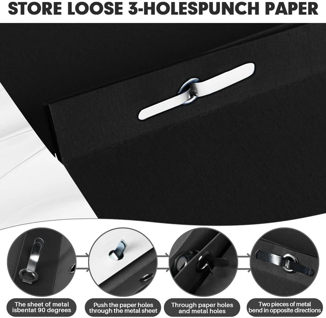 Alt view image 4 of 7 - 50 Pack Two Pocket Folders With Prongs, 3 Prong Folders Fit Letter Size Paper, File Folders for School Office Home Business, Black