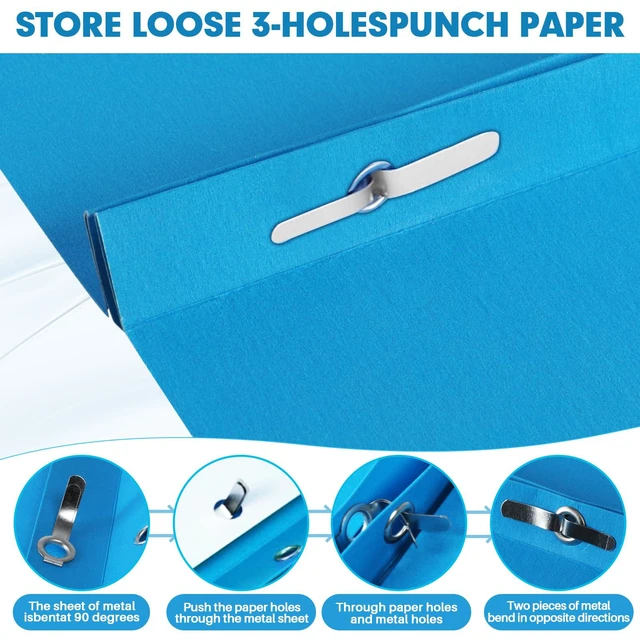Alt view image 4 of 7 - Two Pocket Folders, 50 Pack Two Pocket Folders with Prongs, 3 Prong Folders Fit Letter Size Paper, Pocket File Folders for School Office Home Business, Blue