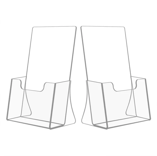 Main image of Acrylic Bi-Fold Brochure Holder 8.5 x 5.5, Flyer Holder Stand,2 Pack Clear Brochure Display Stand Organizers, Plastic Flyer Stand, Countertop Organizer for Pocket Brochures, Event Invitations