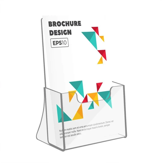 Alt view image 3 of 7 - Acrylic Bi-Fold Brochure Holder 8.5 x 5.5, Flyer Holder Stand,2 Pack Clear Brochure Display Stand Organizers, Plastic Flyer Stand, Countertop Organizer for Pocket Brochures, Event Invitations