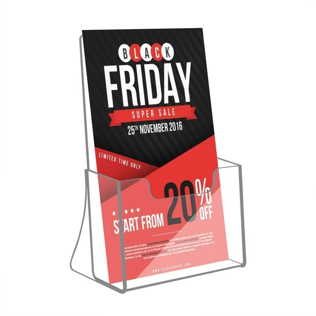 Alt view image 4 of 7 - Acrylic Bi-Fold Brochure Holder 8.5 x 5.5, Flyer Holder Stand,2 Pack Clear Brochure Display Stand Organizers, Plastic Flyer Stand, Countertop Organizer for Pocket Brochures, Event Invitations