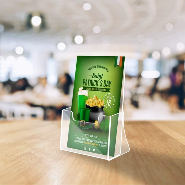 Alt view image 7 of 7 - Acrylic Bi-Fold Brochure Holder 8.5 x 5.5, Flyer Holder Stand,2 Pack Clear Brochure Display Stand Organizers, Plastic Flyer Stand, Countertop Organizer for Pocket Brochures, Event Invitations