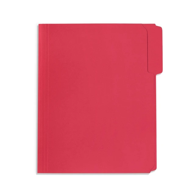 Alt view image 3 of 7 - 50 Red Fastener File Folders, Letter, 2 Prong Durable 11pt Red Paper, Letter Size, 1/3 Cut Reinforced Tabs, Bonded 2 Prong Fasteners, Medical, Law and Office Files